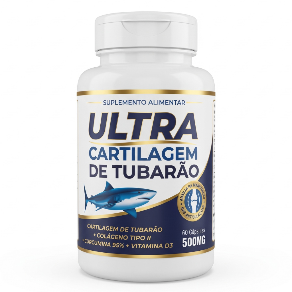 Ultra Cartilagem de Tubarao 600mg 60 cápsulas RN Suplementos