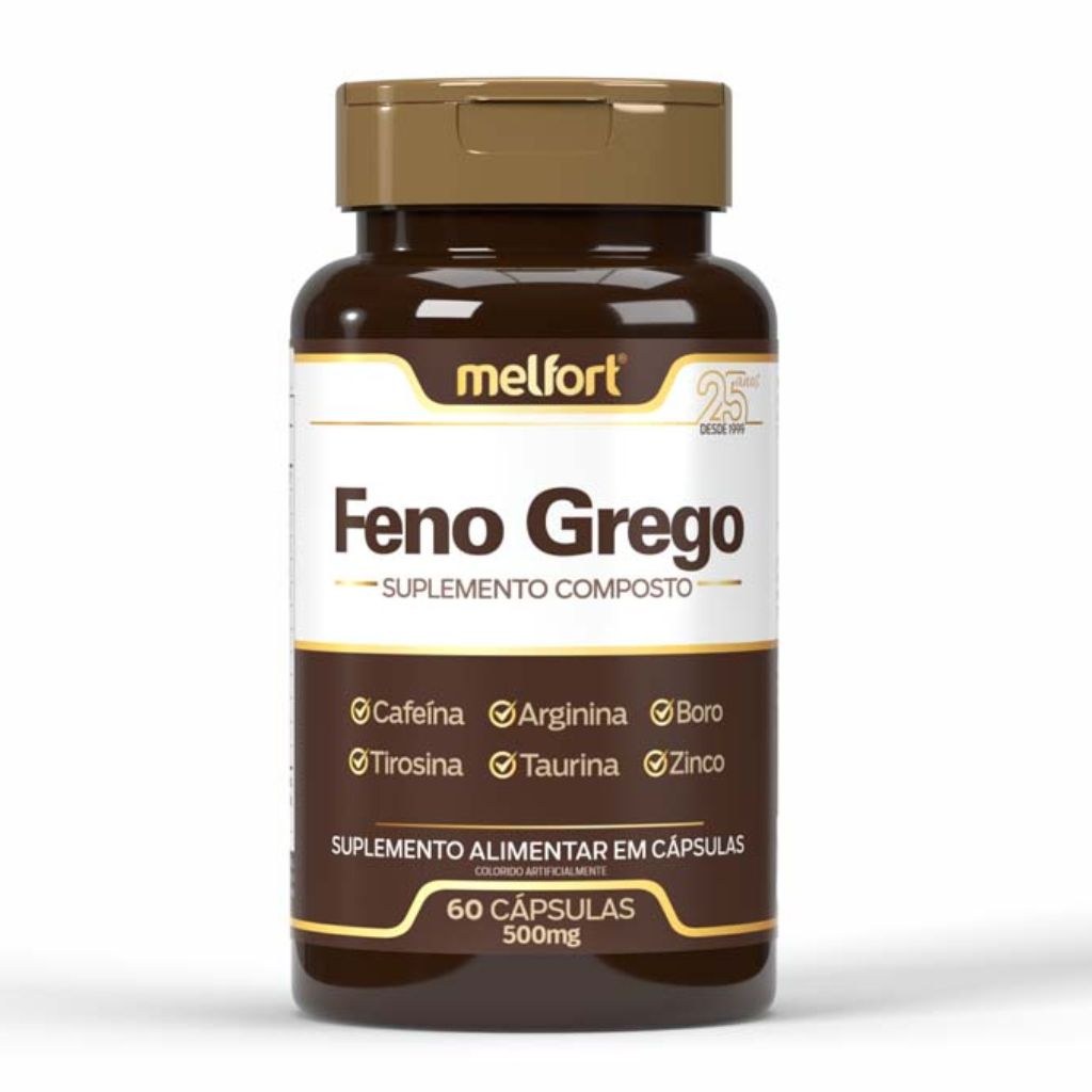 Feno Grego com Boro, Tirosina e associações (Testofort) 500mg 60 cápsulas Melfort